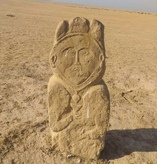 Kazakistan’da eski Türk dönemine ait taş heykel bulundu #1
